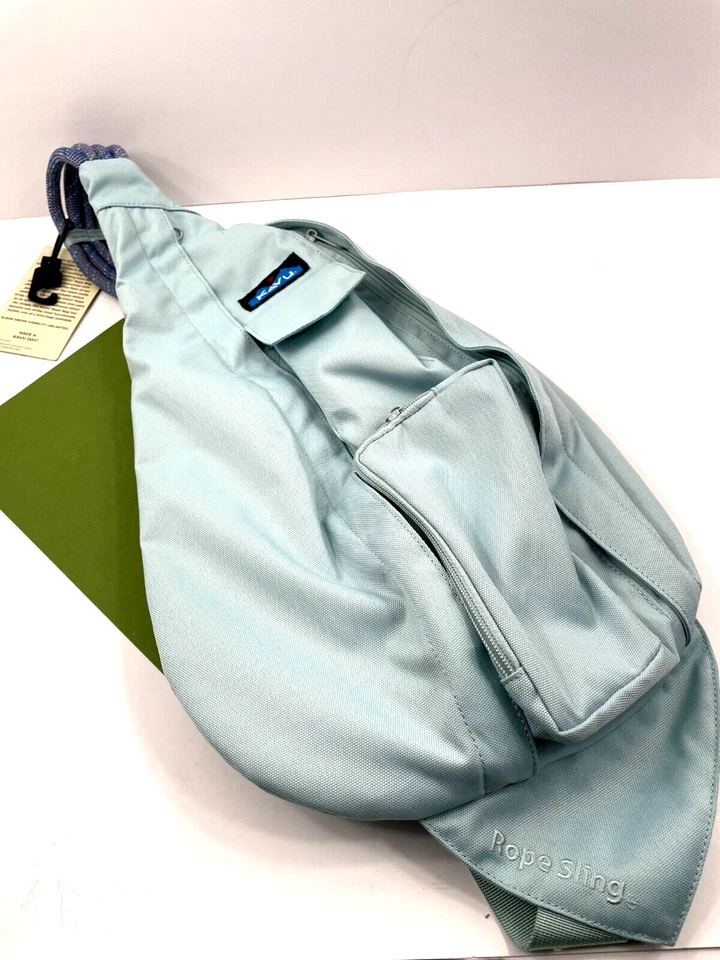 KAVU Full Size Rope Sling Bag COOL AQUA BLUE