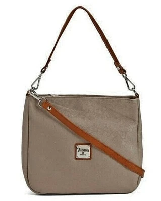 Valentina итальянский Hobo трансформируемый наплечная сумка шагреневой латте кожи новый с Ярлыками - Изображение 1 из 4