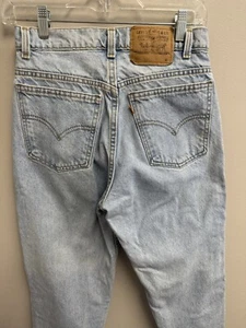Vintage 90’s Orange Tab Levi’s Sz 9 Tapered 31 Inseam Distressed High Waist - Picture 1 of 8