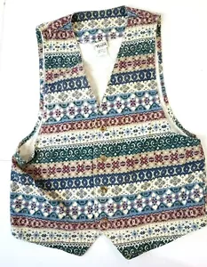 Chaleco vaquero vintage Vivaldi para mujer sin mangas multicolor hecho en EE. UU. talla M - Imagen 1 de 4