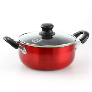 Better Chef forno olandese antiaderente 3 quarti alluminio rosso metallizzato con coperchio in vetro - Foto 1 di 5