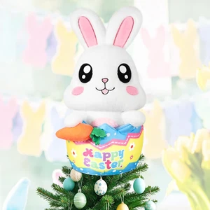 Easter Bunny Tree Topper - 17 Inch Easter Plush Stuffed Animal Bunny in Egg Tree - Picture 1 of 12