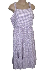 City Chic Kleid Gingham Daisy Gr. XL Maxi Victoria Lavendel gesmokt Sommer - Bild 1 von 11