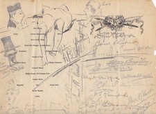 Charles Dana Gibson / Charles Gibson Signed Menu with Original Drawings