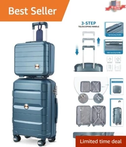Effortless Travel Set: 20" Spinner Luggage & 14" Cosmetic Case with YKK Zipper - Picture 1 of 8