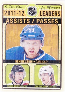12-13 OPC Henrik Sedin Giroux Erik Karlsson Assist Leaders OPEECHEE Canucks 2012 - Picture 1 of 1