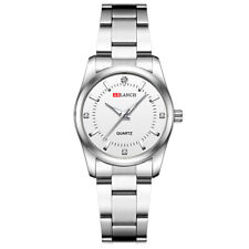 Damenuhr Damen Armbanduhr Uhr Frauen Quartz Uhr Analog Silber Weiß Edelstahl NEU