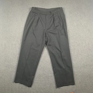 POLO RALPH LAUREN Trousers W40 L32 Black Vintage 100% Wool Pinstripe Adjustable - Picture 1 of 13