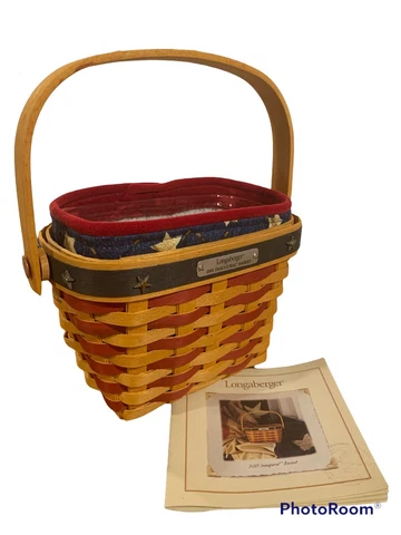 Longaberger 2001 Inaugural Basket with Liner and Protector. Retired. NEW!!! Cover