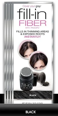 COVER YOUR GRAY Pro Fill-In Fibers W/ Procapil Fills in Thinning Area -Black-NIB - Image 1 of 4
