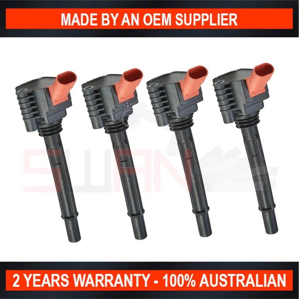 Set of 4 SWAN Ignition Coils for Fiat 500 Jeep Renegade 2016-2019 1.4L Turbo - Image 1 of 1