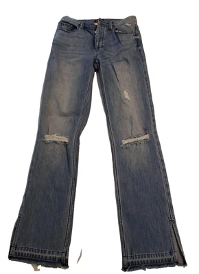 VTG Bebe Jeans Ladies 28x32 Denim Faded Distressed holes frayed Thrashed Button - Image 1 of 4