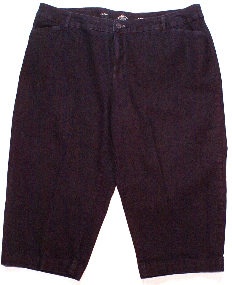 Jeans capri St Johns Bay para mujer Plus 22W azul oscuro elástico denim (40X18) Foto 1 de 4