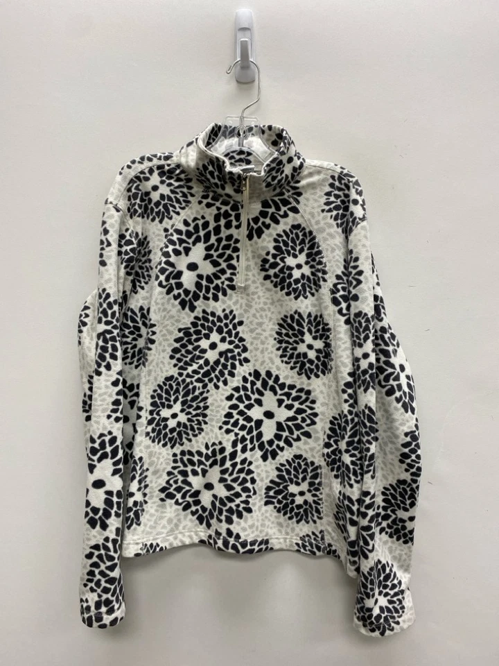 Top polar Columbia talla L blanco negro/gris flores cuarto cremallera damas Foto 1 de 1