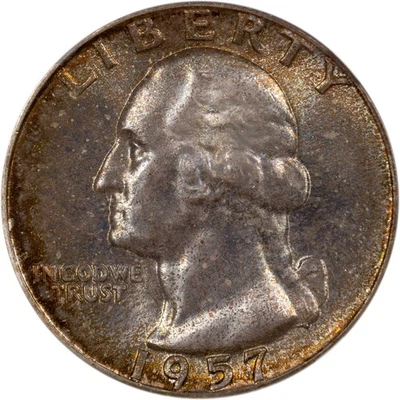 1957 Washington Quarter - NGC MS66+  - Attractive Original Mint Set Toning! - Image 1 of 4