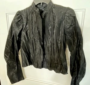 Antique Victorian Black Edwardian Bustle Taffeta Jacket Waistcoat SZ4SOLD AS IS - Picture 1 of 15