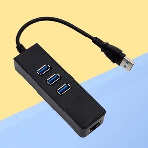 Hub USB 3.0 10/1000 Mbps Gigabit Ethernet Adapter USB do RJ45 LAN Network Super - Zdjęcie 1 z 12