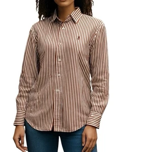 Ralph Lauren Sport gestreiftes Langarm Slim Fit Knopfleiste Hemd rot/weiß US 6 - Bild 1 von 6