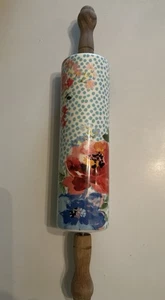 Pionierin Frau im Ruhestand Muster Frühling Melodie Blumen Nudelholz 18 Zoll EUC - Bild 1 von 4