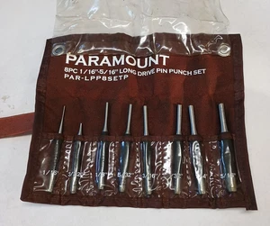 Juego de punzones Paramount 8 piezas usado uno está roto 1/16" a 5/16" juego de pines de accionamiento largo - Imagen 1 de 4