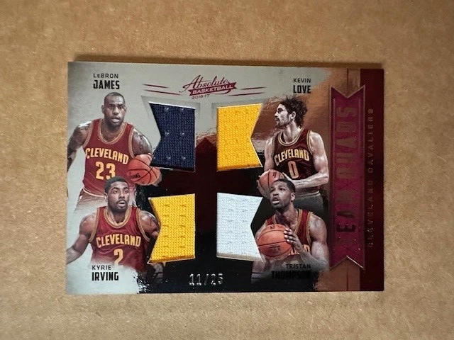 2016-17 Absolute Basketball Team Quads Cleveland Cavs /25 James Love Irving - Image 1 of 2