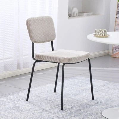 Sedia Juno in tessuto colore taupe e struttura in metallo nero - Immagine 1 di 4