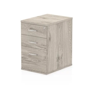 Impulse 600Mm Deep 3 Drawer Desk High Pedestal Grey Oak I003221 - Afbeelding 1 van 1