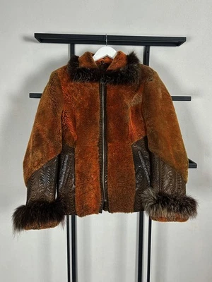 Chaqueta de cuero vintage Streetwear estilo hitérico japonés de piel real años 90 Y2K Foto 1 de 4