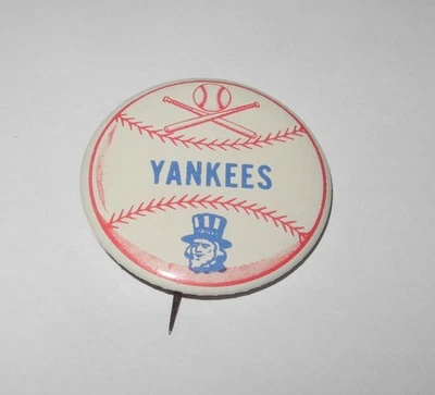 1950's Baseball New York Yankees World Series Souvenir Pin Button Mickey Mantle - Image 1 of 2