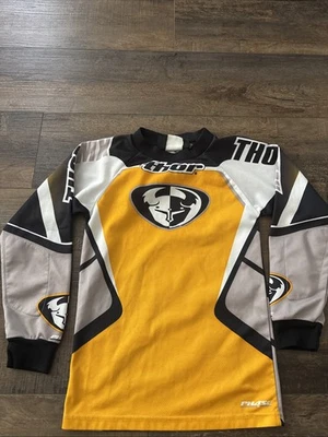 Boys Thor Racing Shirt Jersey Dirt Bike Motocross Yellow Black Small - Image 1 of 4