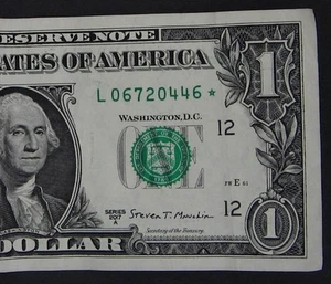 2017A $1 (ONE DOLLAR) - STAR NOTE - "L" - LOW RUN, 500k SHEETS - Picture 1 of 3