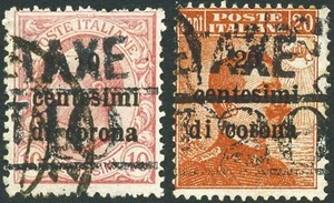Trentino Alto Adige Bolzano 3 1918/19 Francobolli di Trento e Trieste 10 c. e 20 - Imagen 1 de 1