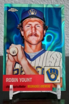 2022 Topps Chrome Platinum Anniversary Robin Yount Aqua Lava Refractor #/299 HOF - Image 1 of 2