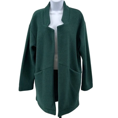 Chaqueta Express Verde Esmeralda Mujer M Tejida Cuello Abierto Túnica Informal Cárdigan Foto 1 de 4