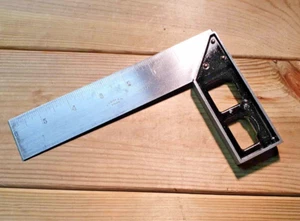 Vintage O Fisher & Co England No 1952 Try Square 6'' Measuring Old Hand Tools - Foto 1 di 7