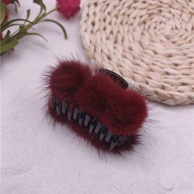 Pinza para el cabello de piel de visón real para mujer horquilla pasador bola de pelo pasador Foto 1 de 4