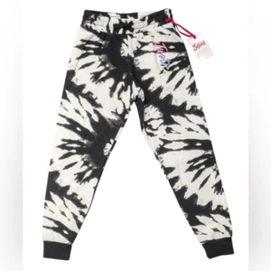 NWT Justice Girls Black Tie Dye Joggers Sweatpants - Size Large - Picture 1 of 5