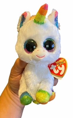 Hermoso gorro suave juguete de peluche 6"" Ty Beanie Boo's Collection Pixy the Unicorn Foto 1 de 3