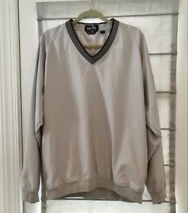 Vintage Ashworth Weather System Golf Pullover Windbreaker Taupe Cream Men’s L - Picture 1 of 11