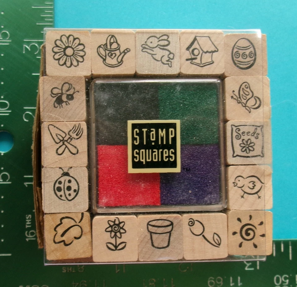 Juego de sellos de goma All Night Media SELLO DE PRIMAVERA CUADRADOS Foto 1 de 1