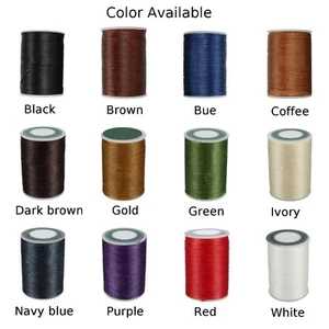 0.8mm/78M Leather Sewing Waxed Polyester Cord Thread Hand Stitching Craft - Picture 1 of 40