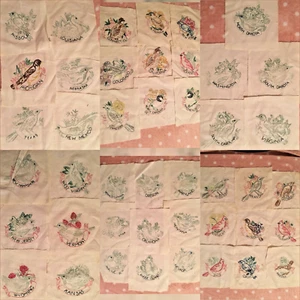 Museum quality partially completed embroidery squares USA individual states - Picture 1 of 8