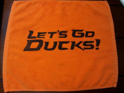 Orange Anaheim Ducks Hockey "Lets Go Ducks" Rally Towel Cover