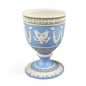 Wedgwood tricolour diced goblet, Bermuda USA seals, Silver Jubilee 1977, 442/500 - Picture 1 of 11