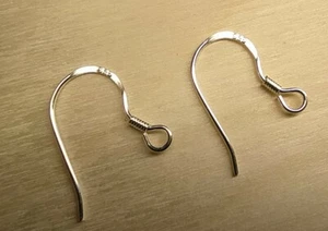 Ganci auricolari in argento sterling 925. Orecchini. Accessori gioielli. 14 mm. 2 pezzi. - Foto 1 di 3