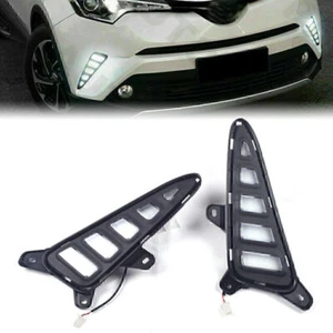 Pair DRL Daytime Running Light Turn Signal Lamp 3 Colors For Toyota CHR - Picture 1 of 10