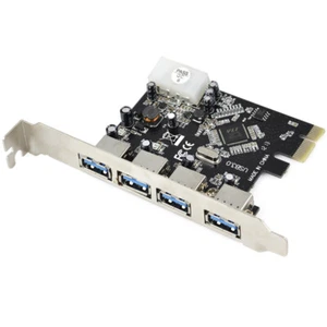 US PCI-E Express 4 Port USB 3.0 Hub Controller Adapter Card Chipset High Quality - Picture 1 of 7