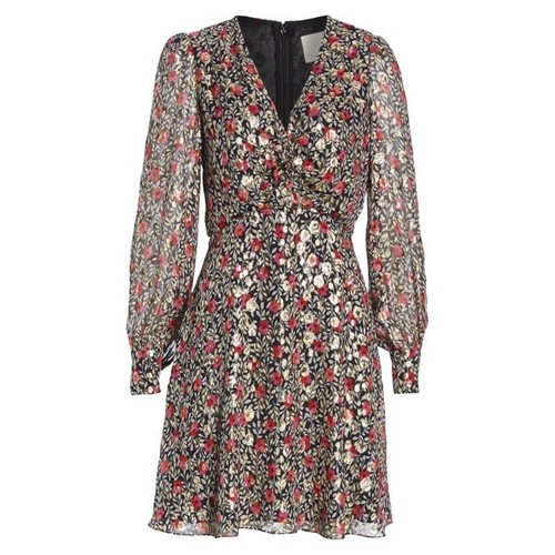 Abito Kate Spade floreale parco clip punto misto seta UK 12 US 8 FR 40 M NUOVO CON ETICHETTE £ 320!