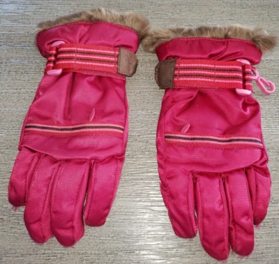 GUANTES DE INVIERNO GAP KIDS niñas talla mediana CORREAS AJUSTABLES ribete de piel sintética forrado Foto 1 de 2