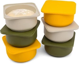 Babadoh Pizza Dough Proofing Containers Set of 6 Yellow Dough Preparation - Picture 1 of 9